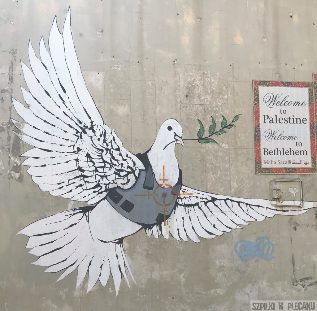 Banksy - Palestyna - gołąbek
